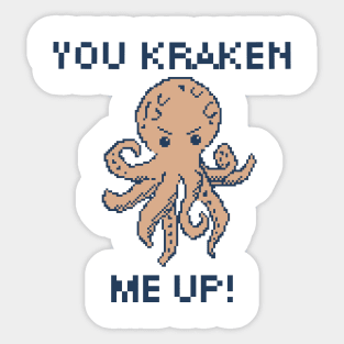 You Kraken Me Up! 8-Bit Pixel Art Giant Squid Sticker